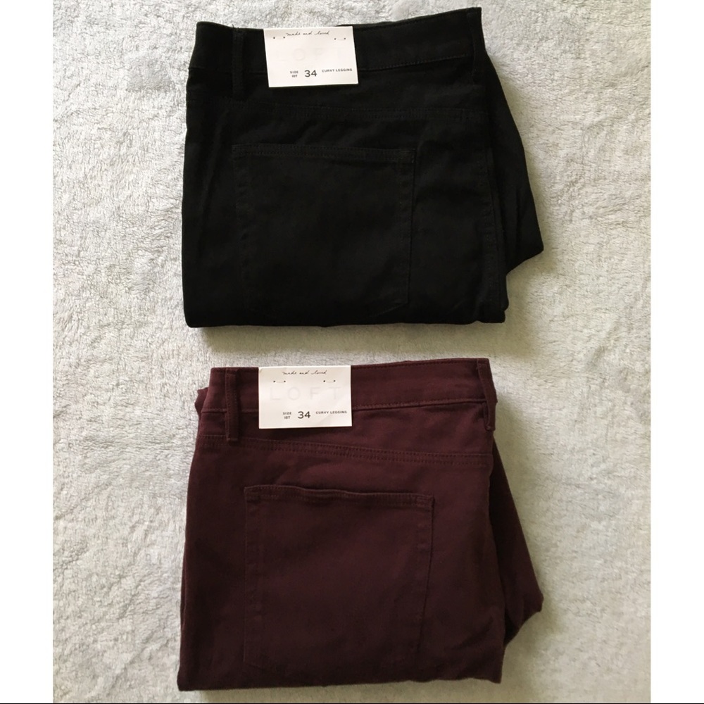 18T Lot of 2 Loft Curvy Skinny Jeans Jeggings 34